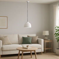 Lampadario stile industriale in Metallo Bianco, finitura lucida