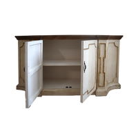 Credenza Bianca In Legno Con Dettagli Dorati, Stile Shabby Chic