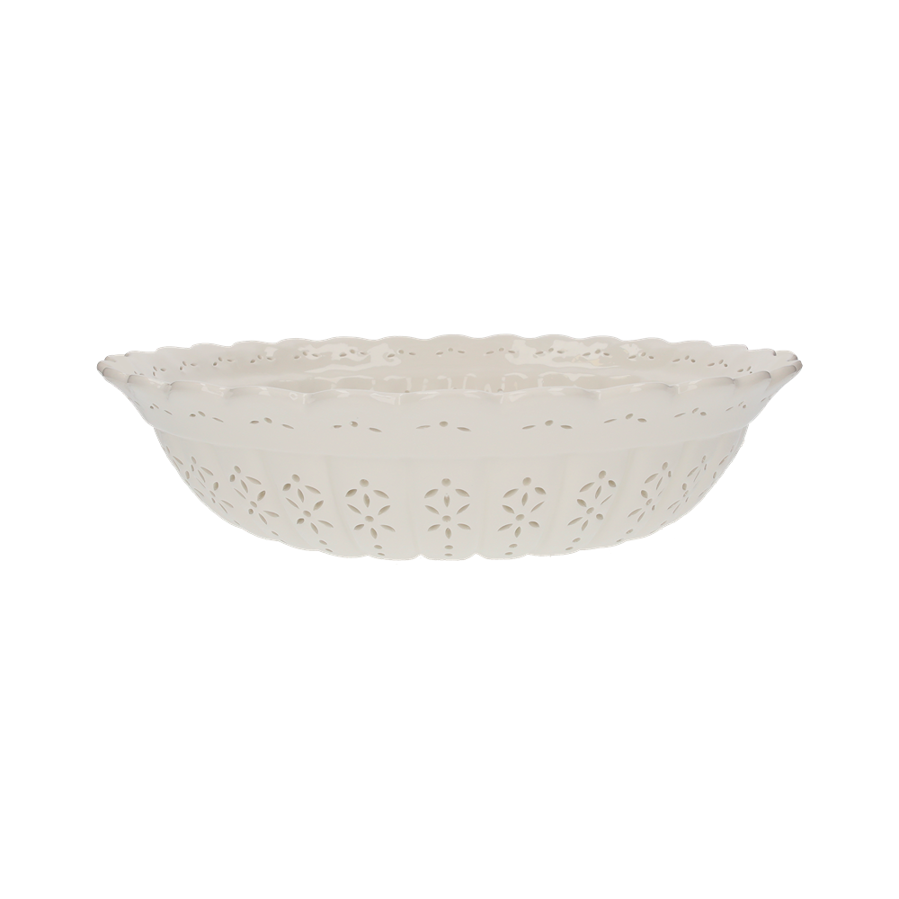 Paralume Rotondo 42 cm in Ceramica Bianca Traforata