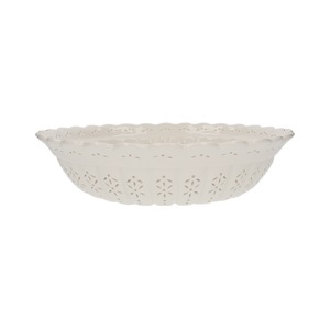 Paralume Rotondo 42 cm in Ceramica Bianca Traforata