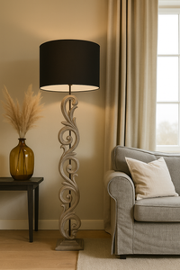 Piantana con fregio e paralume Ø50 cm H170 cm