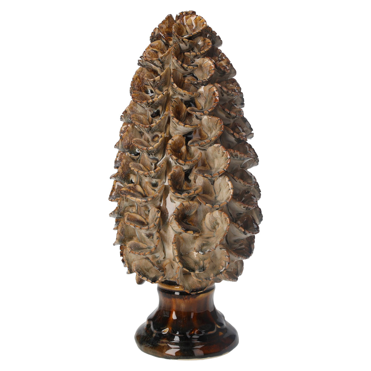 Pigna Corallo in Ceramica Marrone Lucido