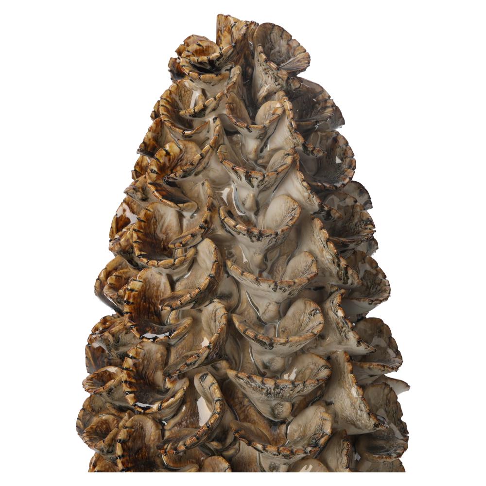 Pigna Corallo in Ceramica Marrone Lucido
