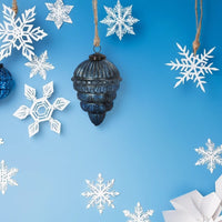 Pinnacolo/Guglia Decorativo Natalizio in Vetro Azzurro Anticato, Altezza 13 cm
