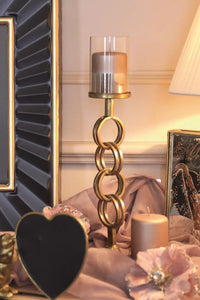 Portacandela in ottone ad anelli