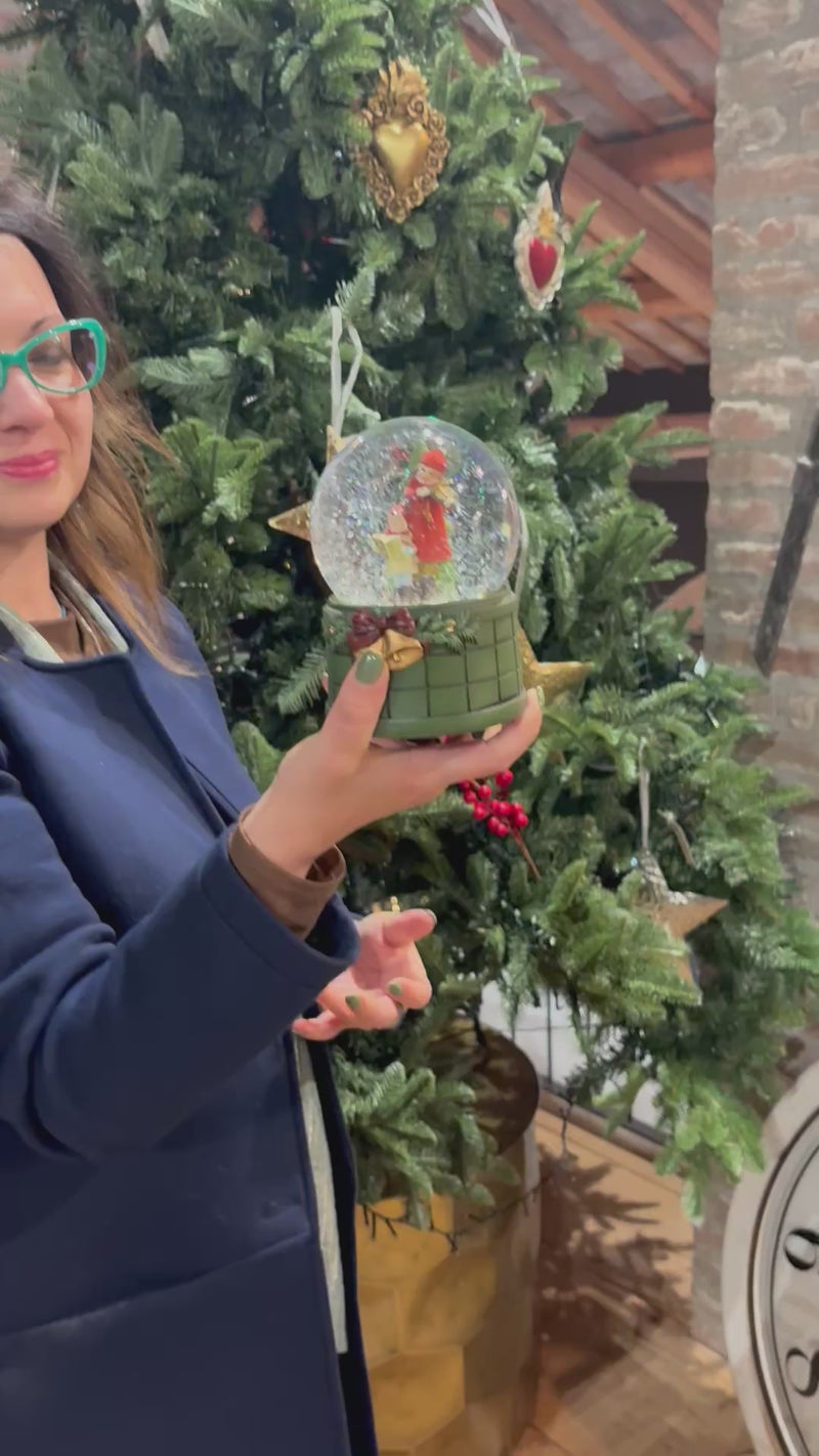 Sfera Natalizia con Bimbi – H 15 x D 10 cm