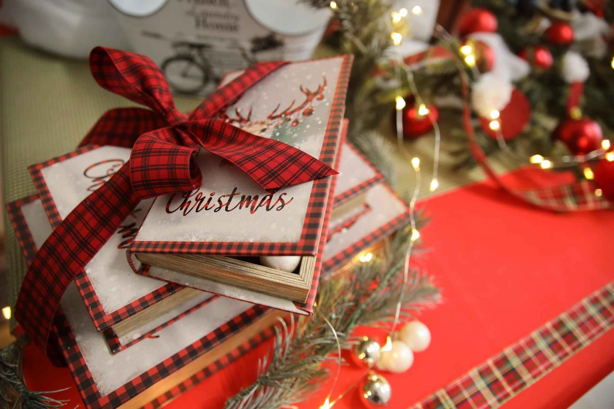 Tris di Scatole Libro con Renne