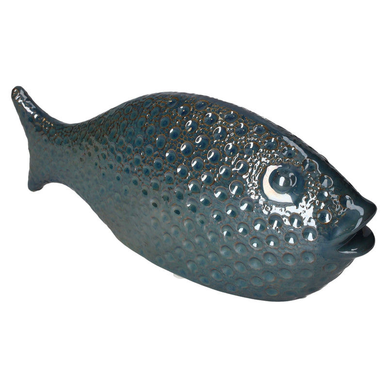Pesce Blu Cobalto in Ceramica