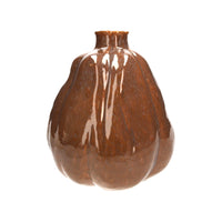 Vaso Bombato in Ceramica Marrone
