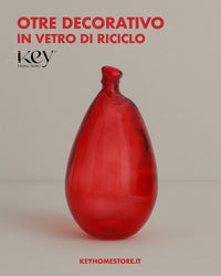 Otre Rosso in Vetro. Contenitore e vaso Decorativo in Vetro per Casa e Arredamento Elegante