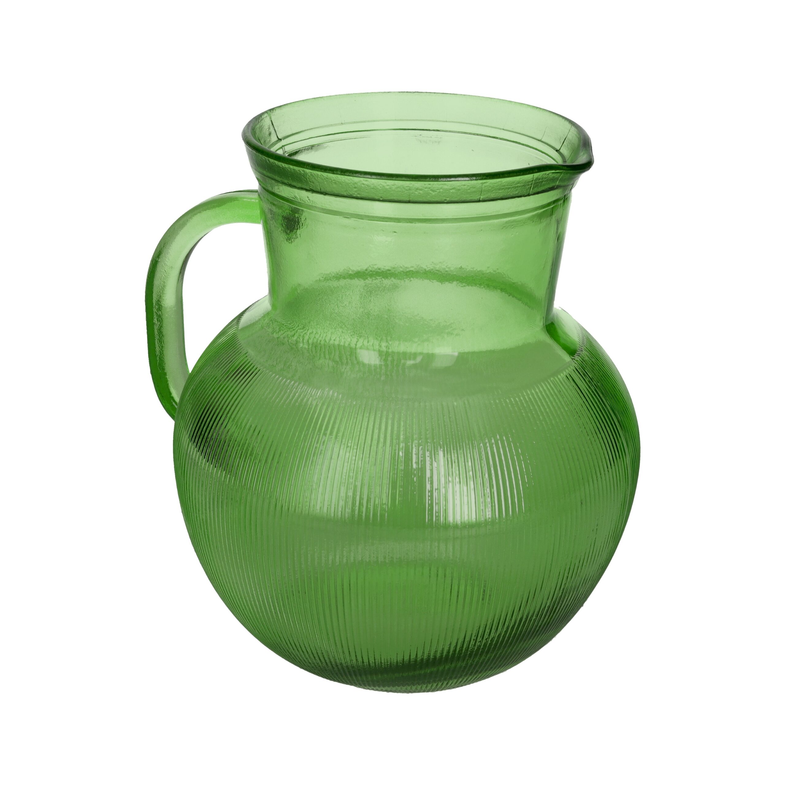 Brocca e bicchieri in vetro verde